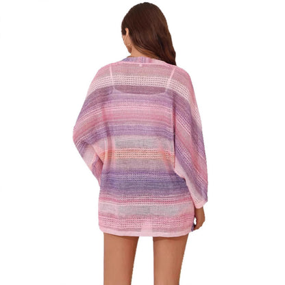 Damen luftiger Kimono mit wasserfarbenem Muster Stalluxe