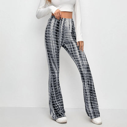 Damen Flared Leggings mit modischem Batik-Design Stalluxe