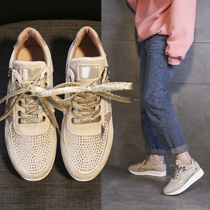 Damen modische Sneakers mit eleganten Glitzer-Akzenten und praktischem Reißverschluss Stalluxe
