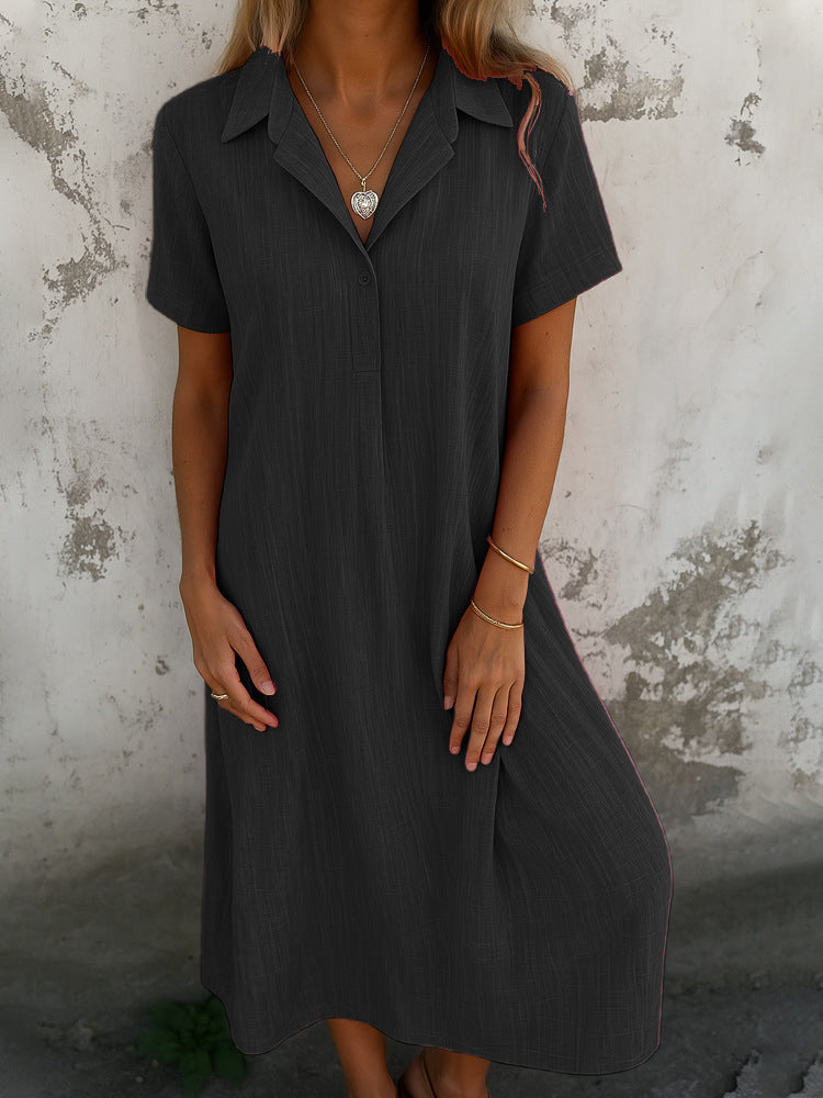 Damen Hemdkleid aus leichtem Stoff mit Knopfdetails Stalluxe