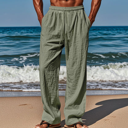 Herren luftige Strandhose mit elastischem Bund und praktischen Taschen Stalluxe