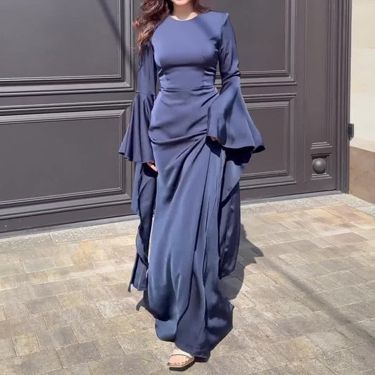 Damen Elegantes Abendkleid mit voluminösen Ärmeln und figurbetontem Schnitt Stalluxe