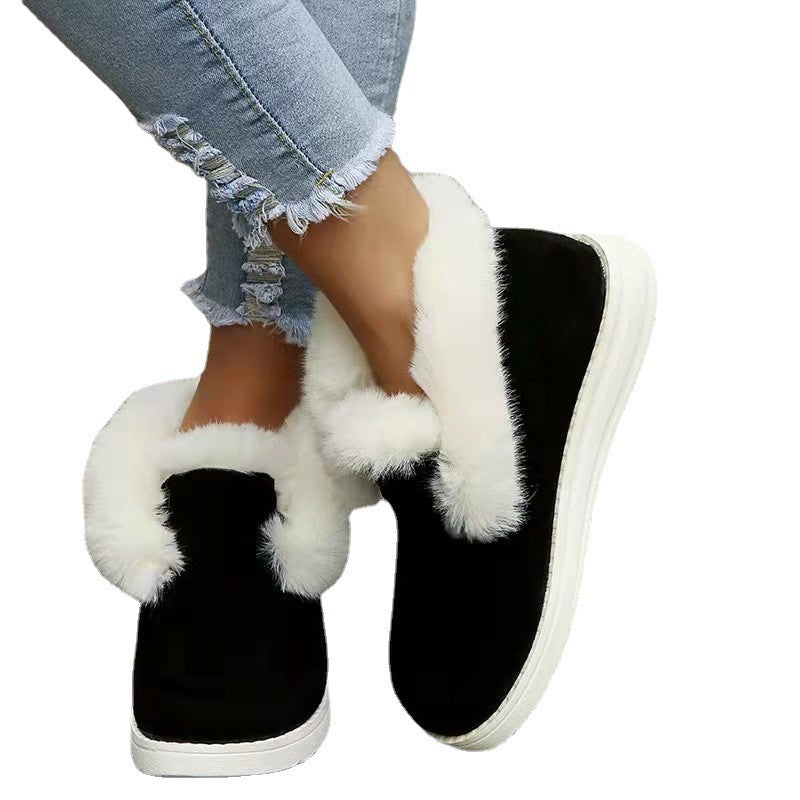 Damen Warmfutter Slip-On Sneakers mit eleganter Fellapplikation Stalluxe