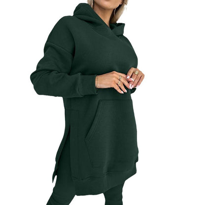 Damen lässiges Hoodie-Kleid Set Stalluxe