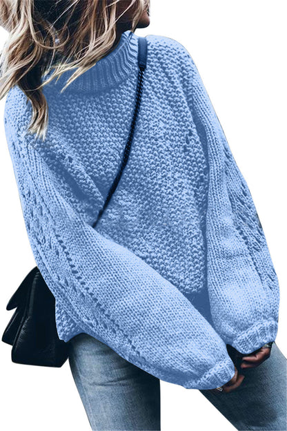 Damen Grobstrickpullover mit weitem Schnitt und modischem Rollkragen Stalluxe