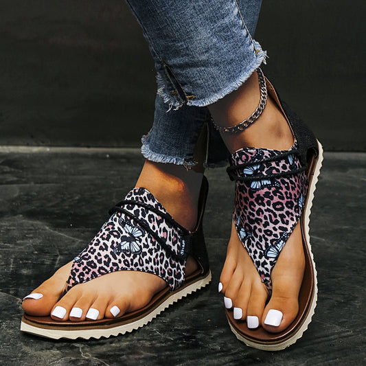 Damen Riemchen-Sandalen mit floralem und animalischem Design Stalluxe