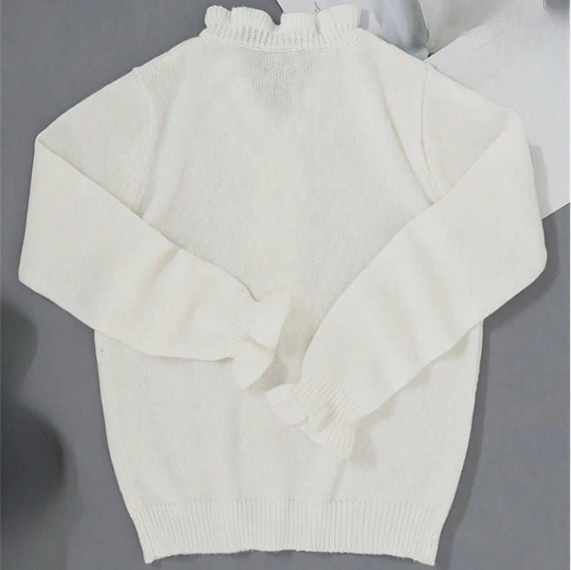 Damen Bluse mit Rüschensaum und dekorativen Knöpfen Stalluxe