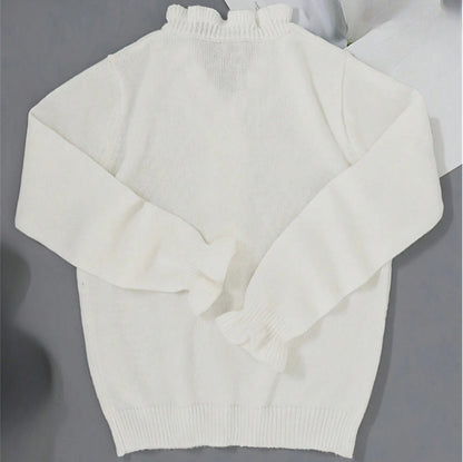 Damen Bluse mit Rüschensaum und dekorativen Knöpfen Stalluxe