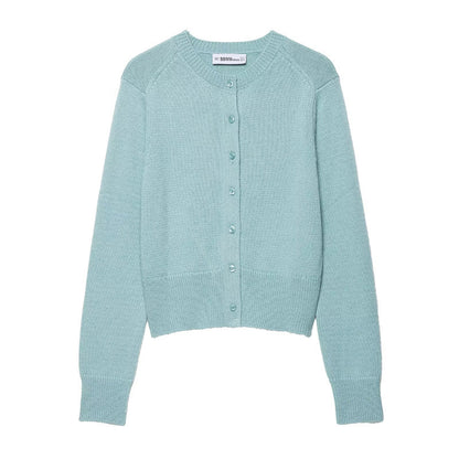 Damen leichte Strickjacke mit Knopfleiste und klassischem Rundhalsausschnitt Stalluxe