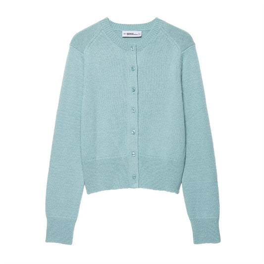 Damen leichte Strickjacke mit Knopfleiste und klassischem Rundhalsausschnitt Stalluxe