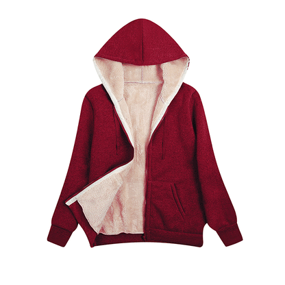 Damen kuschelige Fleecejacke mit Kapuze und Taschen Stalluxe