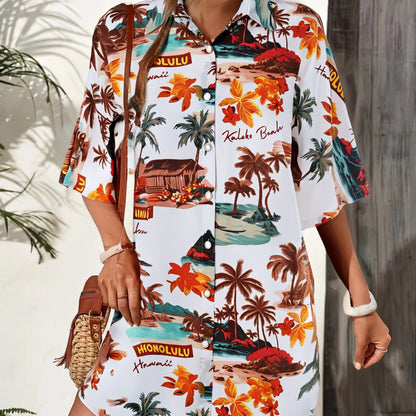 Damen Sommerliches Freizeitkleid mit farbenfrohem Blumenmuster und legerem Schnitt Stalluxe