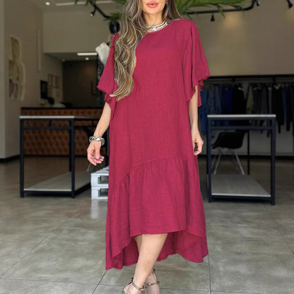Damen luftiges Maxikleid mit asymmetrischem Saum und Volants Stalluxe