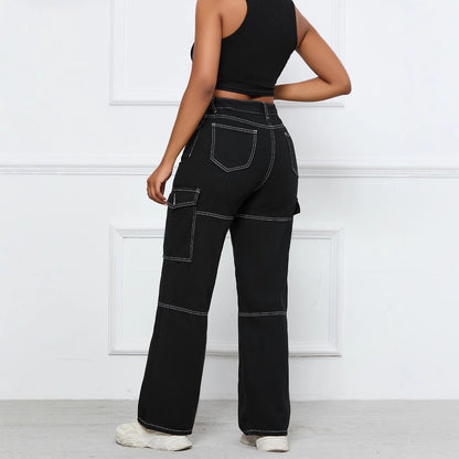 Damen Cargo-Jeans mit weitem Schnitt und praktischen Taschen Stalluxe