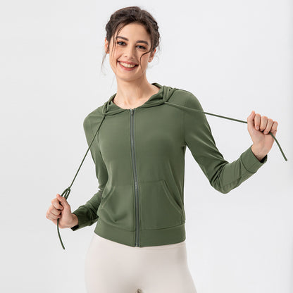 Damen Sportliche Kapuzenjacke mit Reißverschluss und praktischen Taschen Stalluxe
