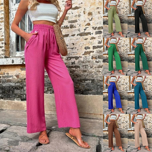 Damen Elegante Freizeit-Hosen mit elastischem Bund und seitlichen Taschen Stalluxe