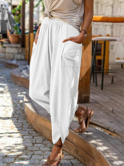 Damen bequeme und stylische Haremshose mit seitlichen Taschen Stalluxe