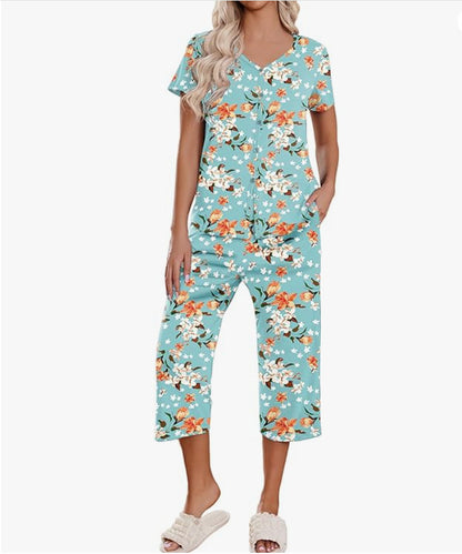 Damen Schlafanzug-Set mit kurzem Ärmel und bequemen Hosen Stalluxe Default Title