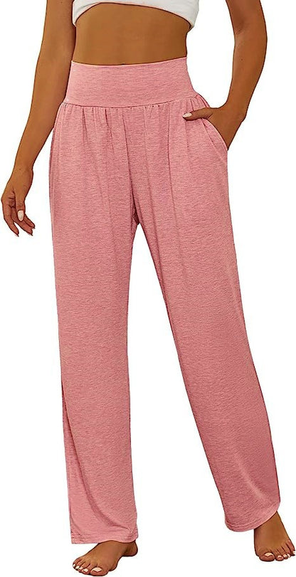 Damen Bequeme Freizeithose mit hohem Bund und seitlichen Taschen Stalluxe