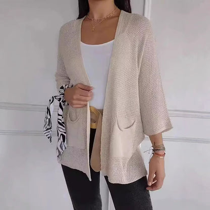 Damen luftiger Strick-Cardigan mit Taschen und weitem Schnitt Stalluxe