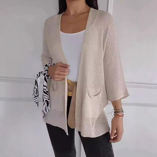 Damen luftiger Strick-Cardigan mit Taschen und weitem Schnitt Stalluxe