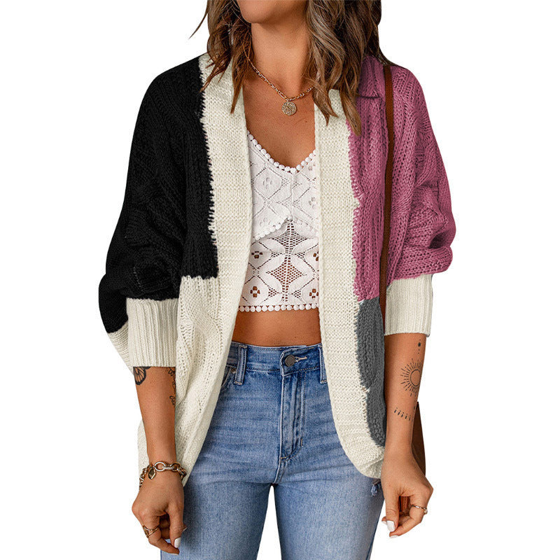 Damen Grobstrickjacke mit buntem Muster und lässiger Passform Stalluxe