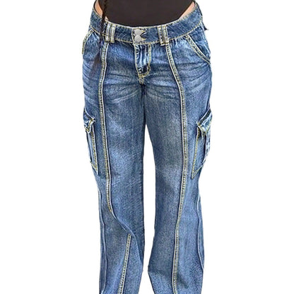 Damen Cargo-Jeans mit lässigem Schnitt und praktischen Taschen Stalluxe