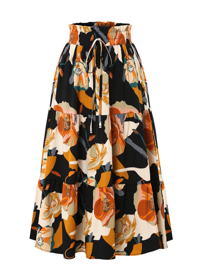 Damen Midirock mit floralem Design Stalluxe