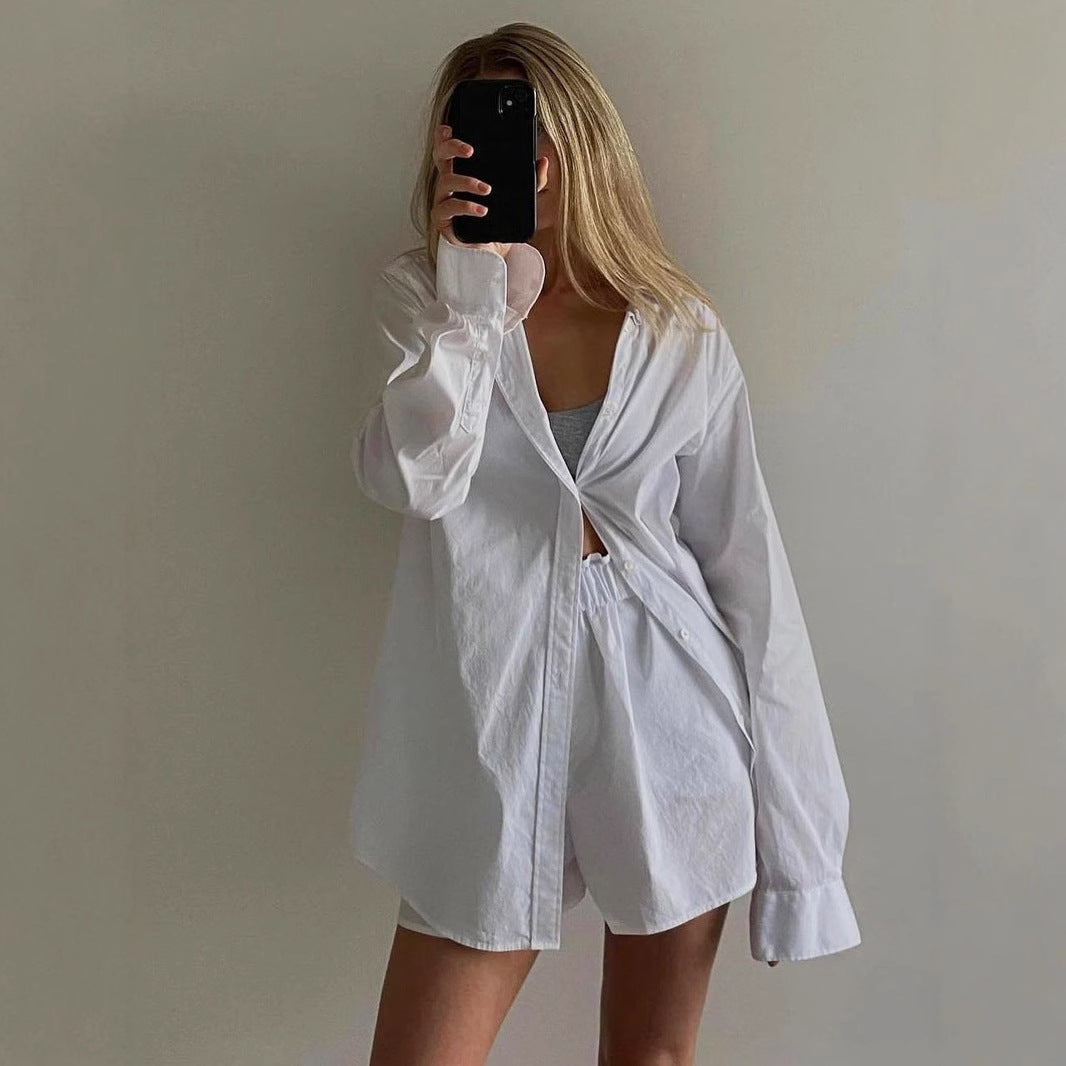 Damen oversized Hemdbluse aus hochwertiger Baumwolle Stalluxe