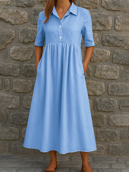 Damen Hemdkleid mit taillierter Silhouette und praktischen Taschen Stalluxe