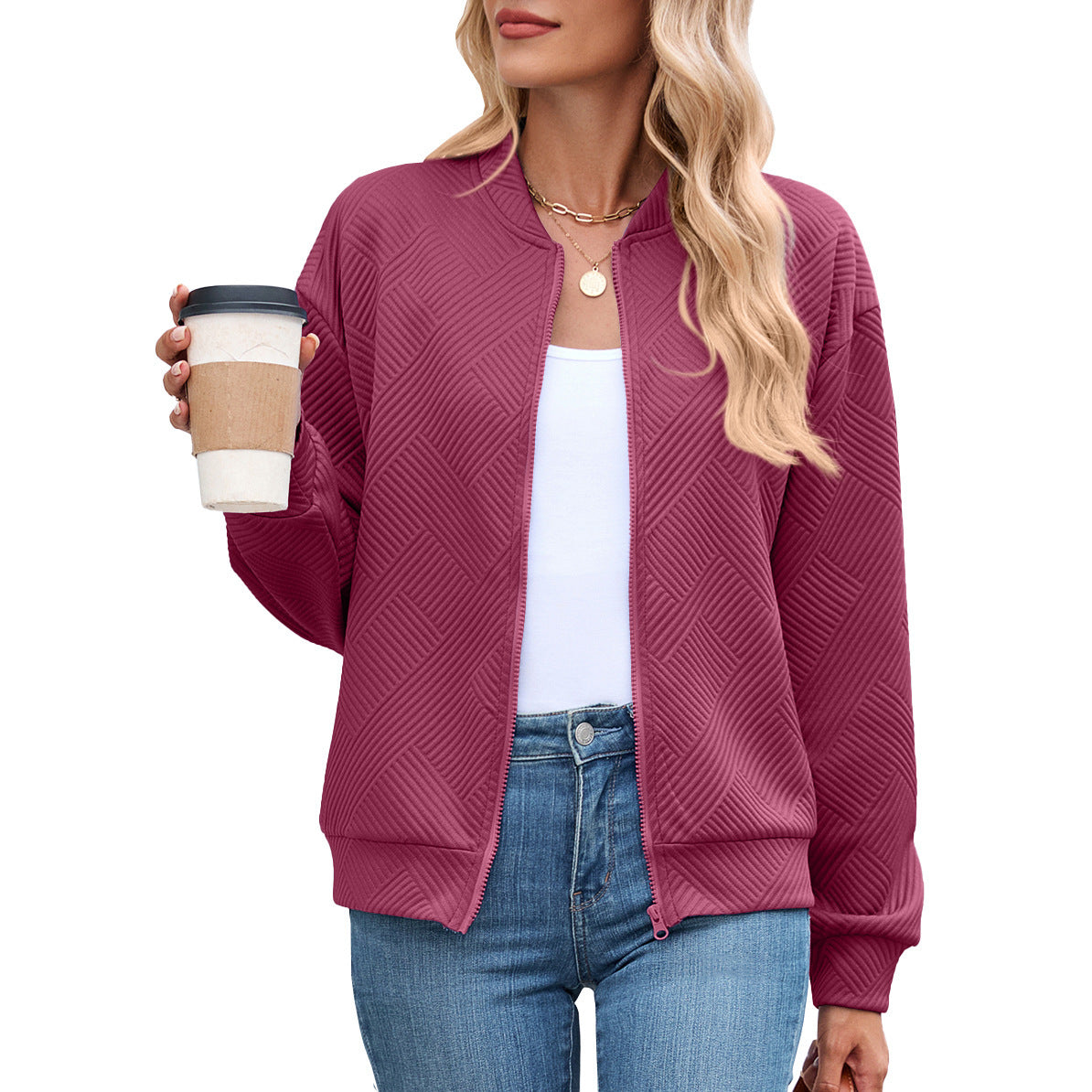 Damen lässige Strickjacke mit strukturiertem Muster und praktischen Taschen Stalluxe