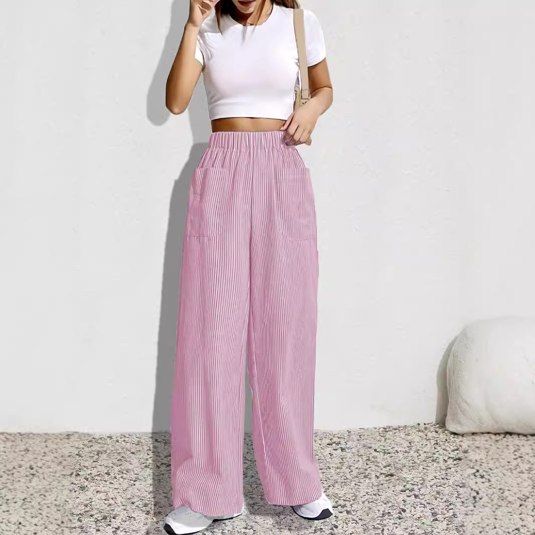Damen Weit geschnittene Stoffhose mit elastischem Bund und praktischen Taschen Stalluxe