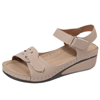 Damen Komfortable Wedge-Sandalen mit verstellbarem Riemen und ergonomischem Fußbett Stalluxe