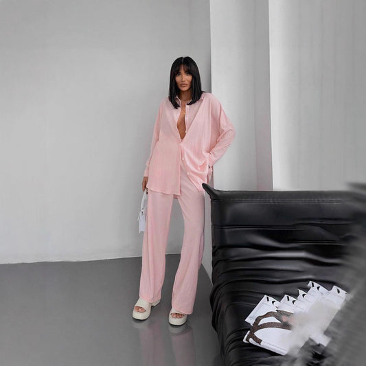 Damen Oversized Hemdbluse mit strukturiertem Gewebe Stalluxe