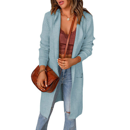 Damen Strickjacke mit tiefem V-Ausschnitt und praktischen Taschen Stalluxe
