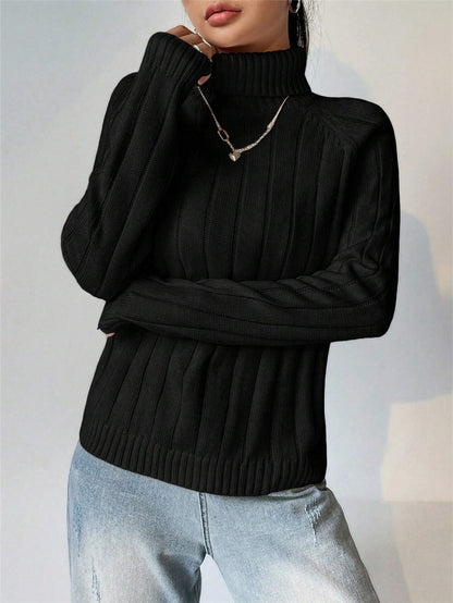 Damen Strickpullover mit hohem Kragen Stalluxe