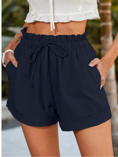 Damen lässige Sommer-Shorts mit elastischem Bund und Taschen Stalluxe