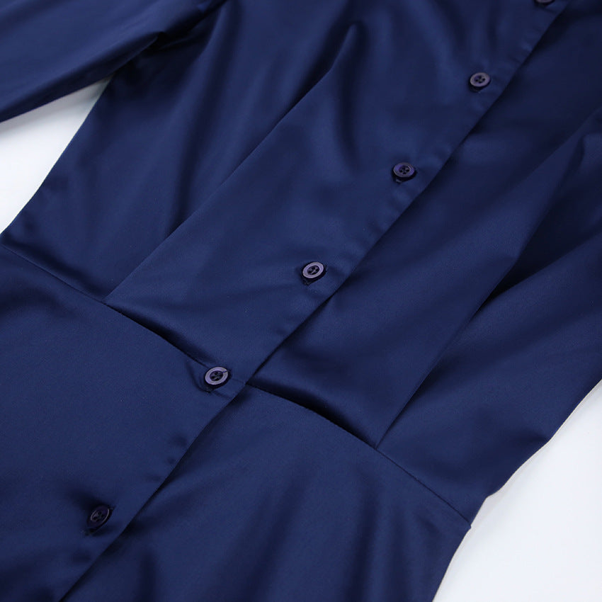 Damen elegantes kurzärmliges Kleid mit tiefem V-Ausschnitt und schmalem Schnitt Stalluxe