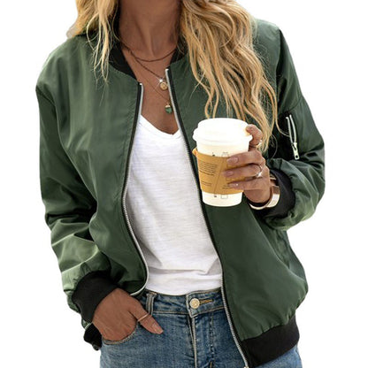 Damen stylische Bomberjacke mit praktischem Reißverschluss und seitlichen Taschen Stalluxe