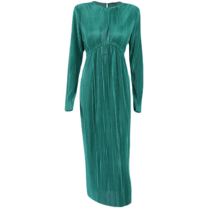 Damen elegantes Maxikleid mit raffinierten Ärmeln und feinem Rippdesign Stalluxe