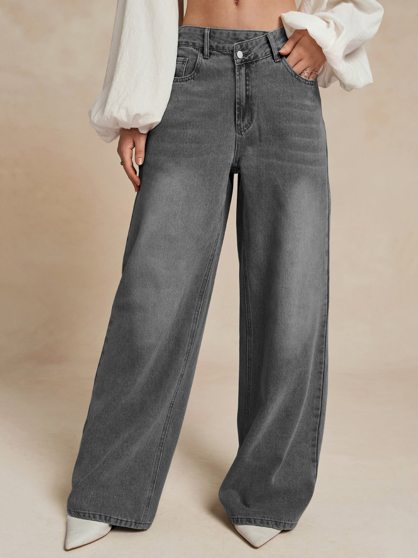 Damen weite High-Waist Jeans im aktuellen Casual-Look Stalluxe