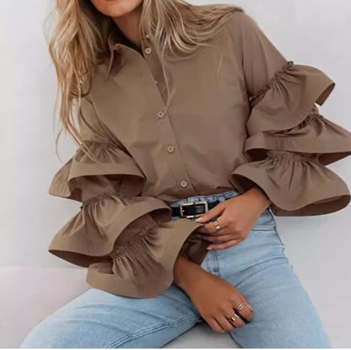 Damen Bluse mit Rüschendetails und strategischem Schnitt Stalluxe