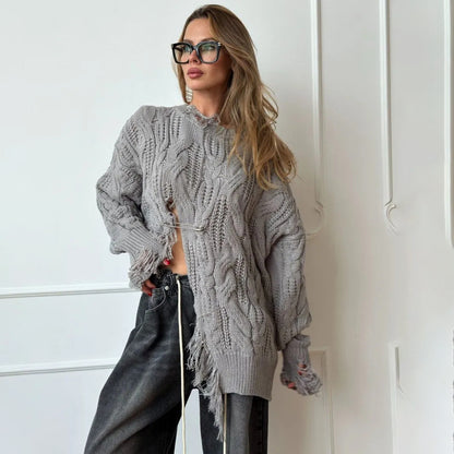 Damen Oversized Strickpullover Stalluxe