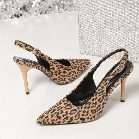 Damen Sling-Pumps mit Leopardenmuster von Stalluxe