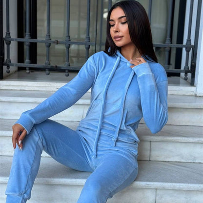Damen Fleece-Jogginganzug mit Kapuze und elastischem Bund Stalluxe