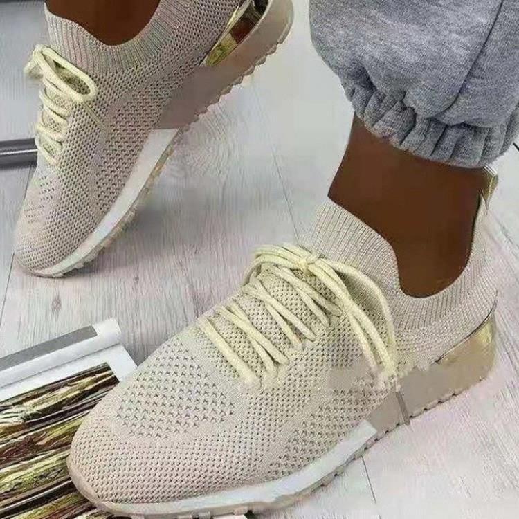 Damen Atmungsaktive Lifestyle Sneakers mit hochflexiblem Strickoberteil und rutschfester Sohle Stalluxe