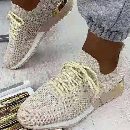 Damen Atmungsaktive Lifestyle Sneakers mit hochflexiblem Strickoberteil und rutschfester Sohle Stalluxe