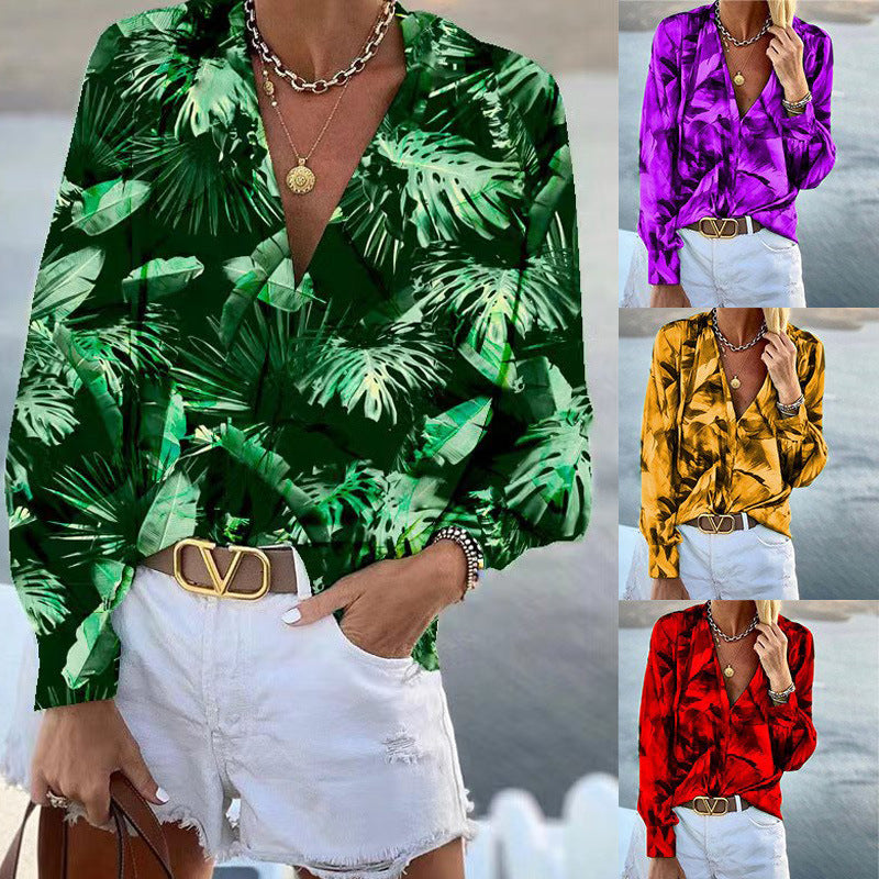 Damen Chice Bluse mit floralem Muster und modischem V-Ausschnitt Stalluxe