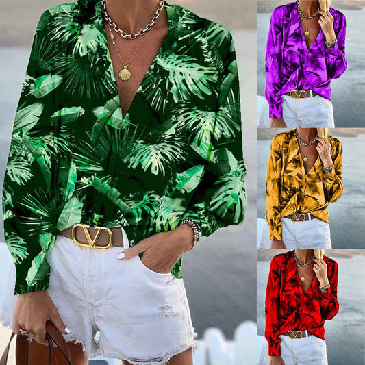 Damen Chice Bluse mit floralem Muster und modischem V-Ausschnitt Stalluxe