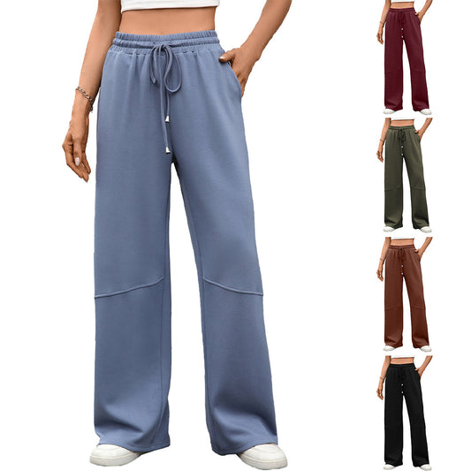 Damen Weite Freizeithose mit elastischem Bund und seitlichen Taschen Stalluxe